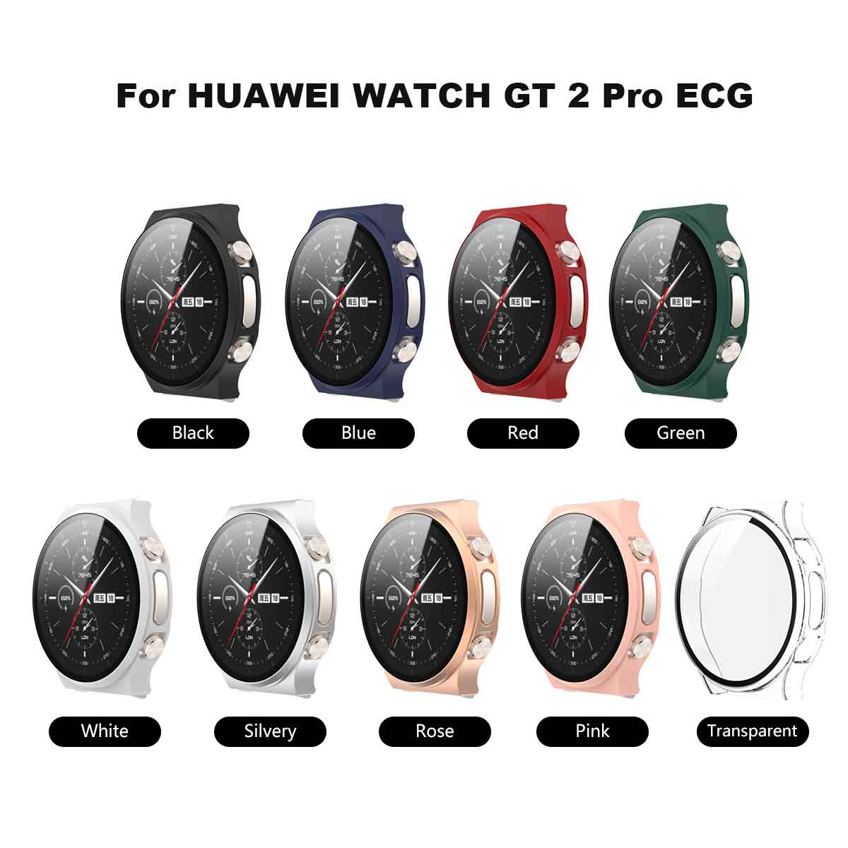 Ốp Bảo Vệ Mặt Đồng Hồ Huawei Watch Gt 2 Pro Ecg Kèm Kính Cường Lực