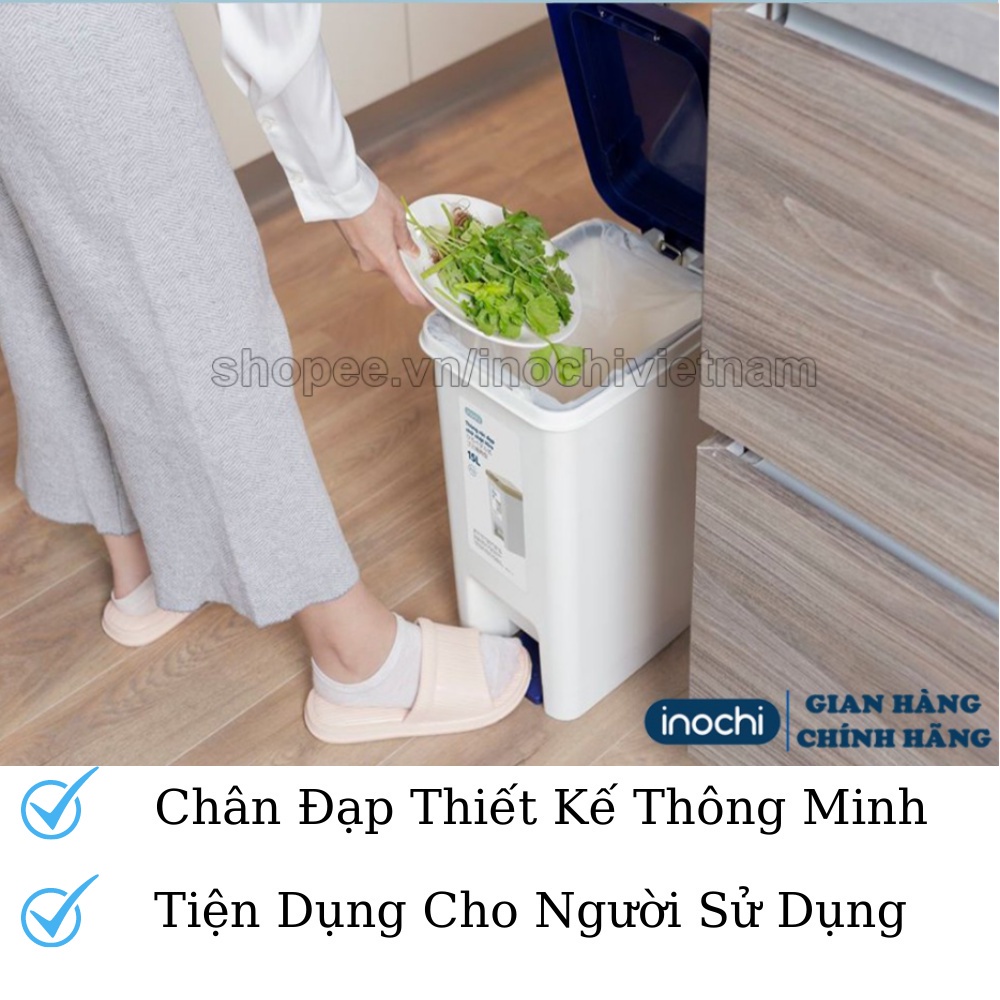 Sọt rác nhựa tròn INOCHI 𝑭𝑹𝑬𝑬𝑺𝑯𝑰𝑷 Sọt rác nhựa tròn thông minh 5/10/15L Màu rất đẹp