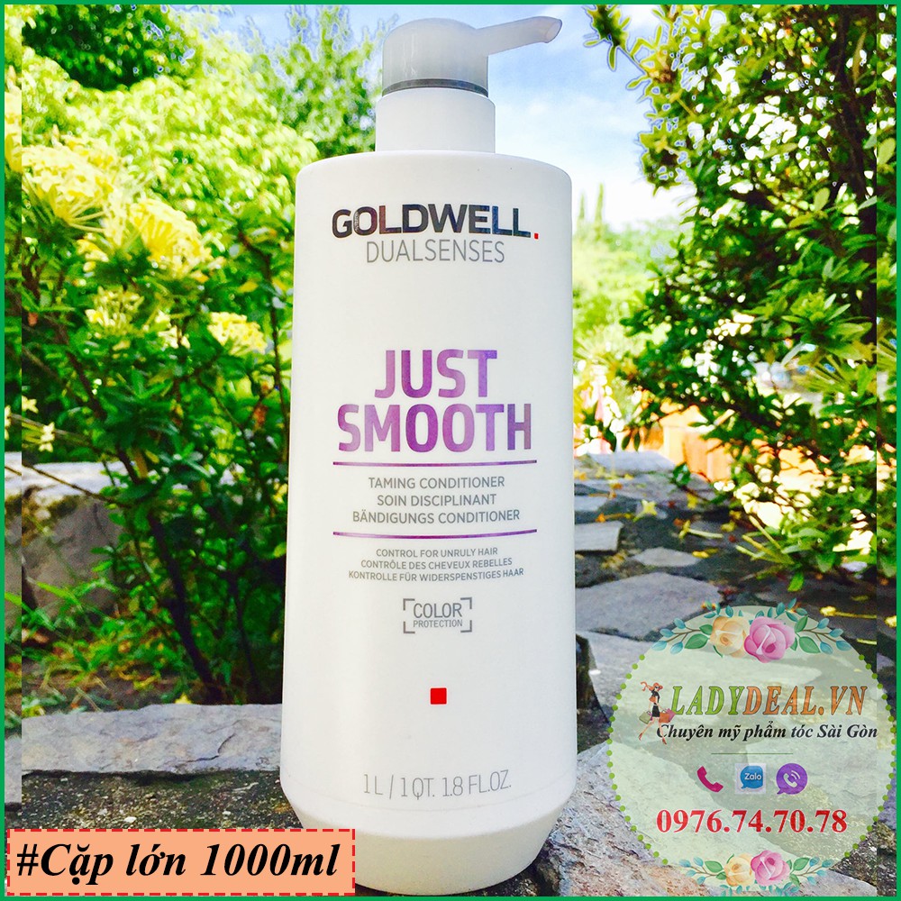 Dầu xả giúp tóc suông mượt cao cấp goldwell dualsenses just smooth 500ml - 1000ml