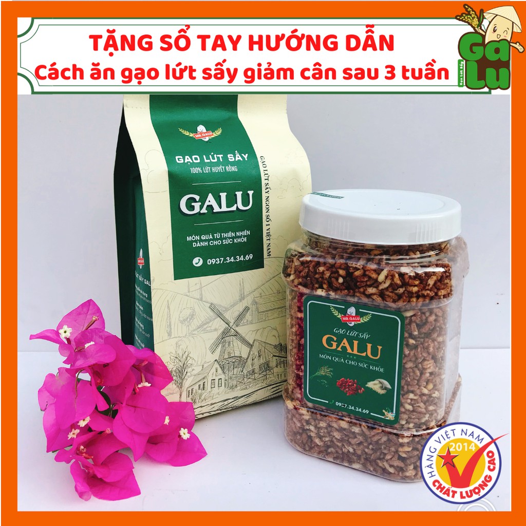 2 Hũ(Túi) Gạo Lứt Sấy Galu 500gram + 1 Chai 120gram+ Tặng Sổ Tay Hướng Dẫn Ăn Giảm Cân Sau 3 Tuần (Đầy đủ giấy tờ VSATTP | BigBuy360 - bigbuy360.vn