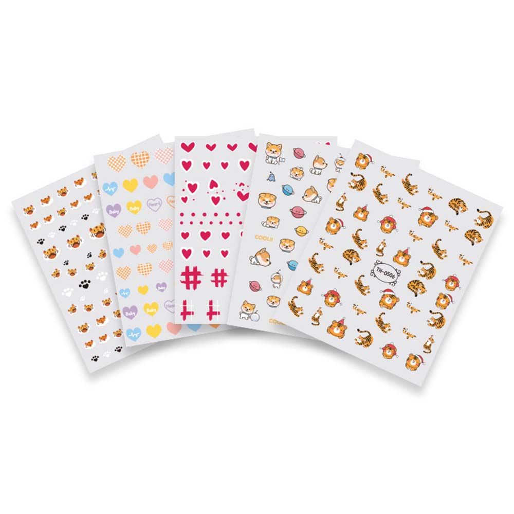 [Hàng mới về] Miếng dán trang trí móng tay họa tiết hổ đáng yêu