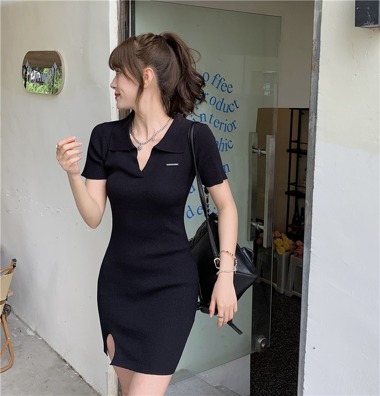 Đầm Dệt Kim Cổ Bẻ Phong Cách Mùa Hè Mới 52820