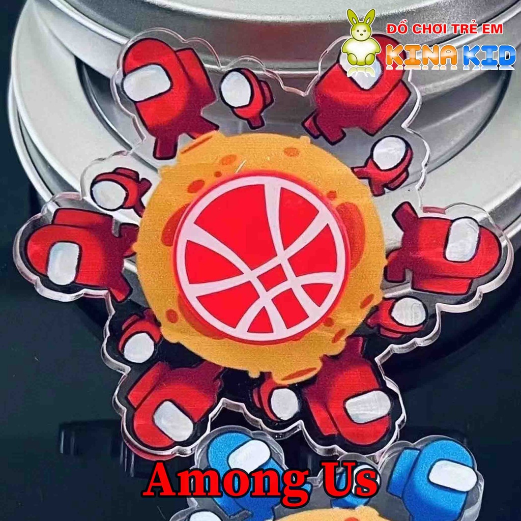 Đồ Chơi Con Quay Fidget Spinner Hoạt Hình 3D Nhân Vật Naruto, Sasuke, Jiraiya. Among Us, Pikachu, Pacman