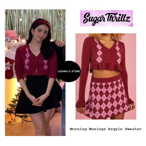 SET Áo Sweater + Chân Đầm Xinh Của JISOO (BLACKPINK)