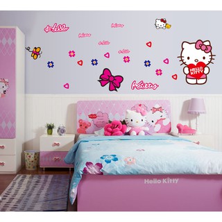 Decal dán tường Kitty hồng