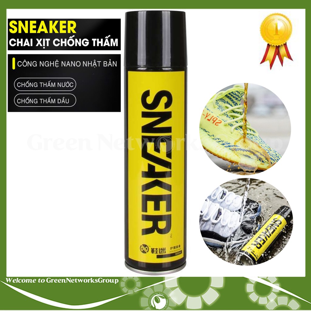 Bình xịt phủ nano Sneaker cho giày giúp chống thấm nước 300ml Greennetworks ( 1 chai )