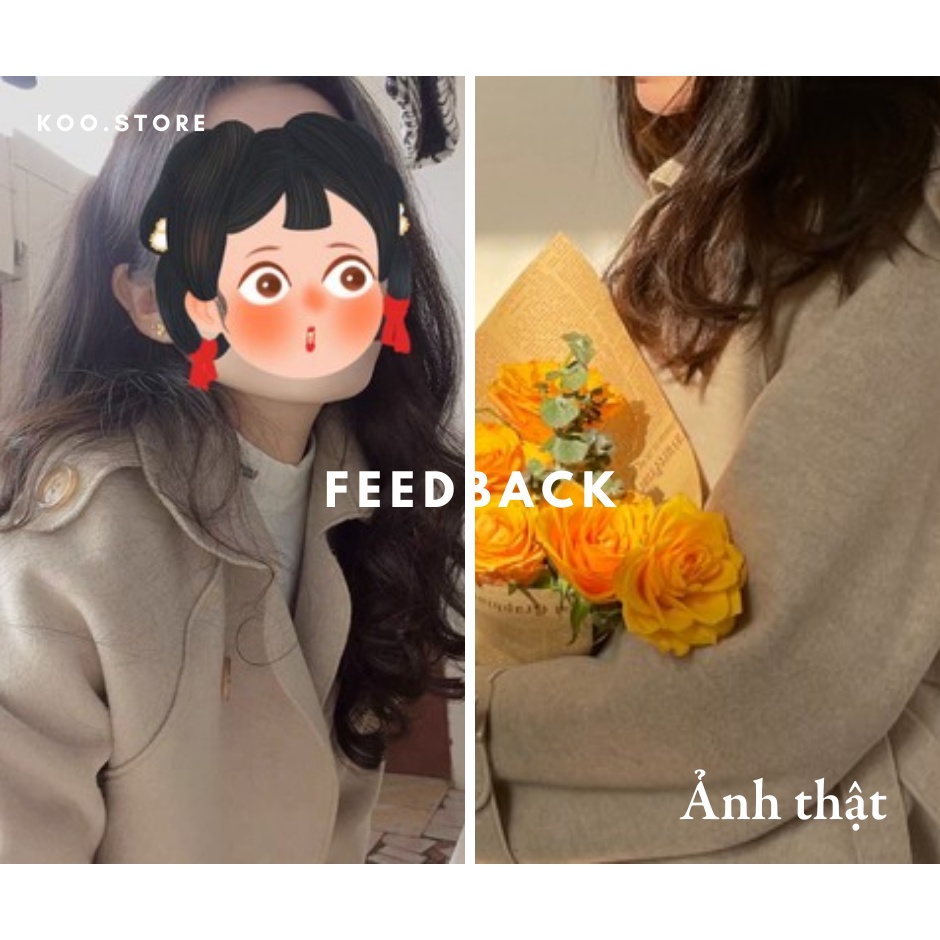 Áo dạ nữ thanh lịch áo khoác dạ dáng dài khoác dây mùa thu và mùa đông