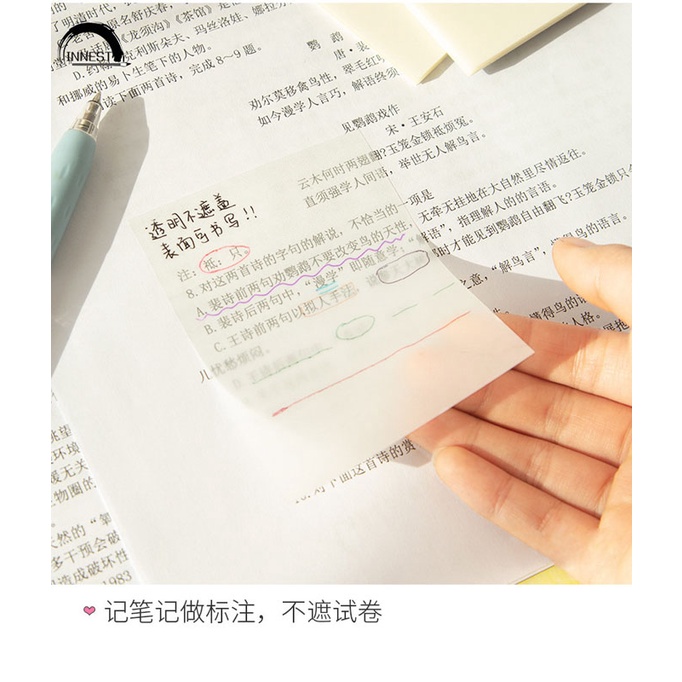 50 Tờ Giấy Ghi Chú Trong Suốt Chống Thấm Nước Sáng Tạo