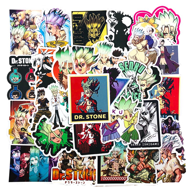 Set 50 miếng sticker graffiti Dr.STONE dán trang trí chống thấm