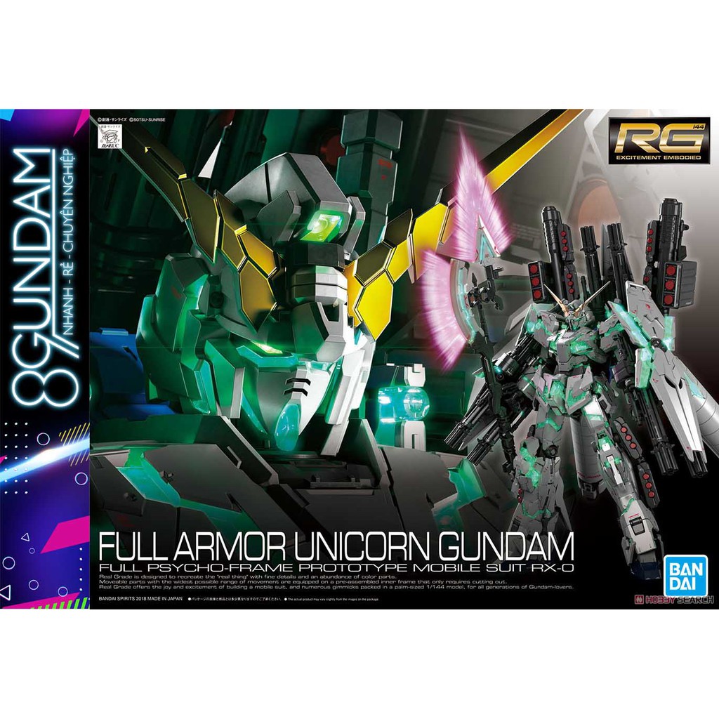 Mô Hình Lắp Ráp Gundam RG Unicorn Full Armor