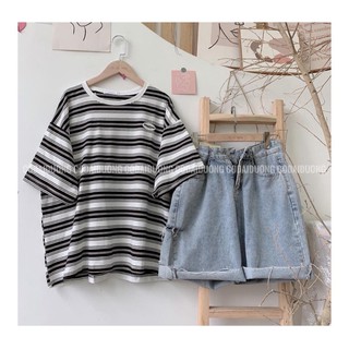 Quần ngố jeans móc khuy rách hông
