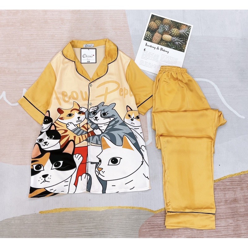 [FREE SHIP] Đồ Ngủ💖Đồ Bộ Pijama Lụa Tay Ngắn-Quần Dài Cao Cấp | BigBuy360 - bigbuy360.vn