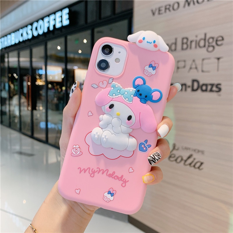 Compatible For POCO C65 Xiaomi 13T 12T 11T 10T Mi 13 12 11 Lite POCO X5 F5 X4 F3 M5 M4 M3 Pro X3 NFC X3 GT Vỏ điện thoại silicon Cinnamoroll Melody ba chiều dễ thương