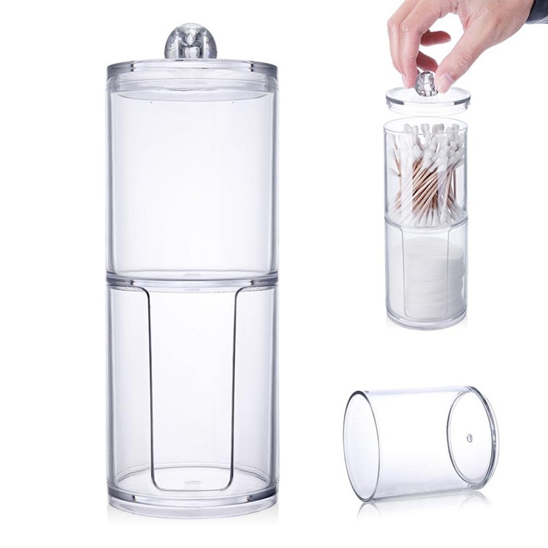 Hộp Đựng Tăm Bông Và Bông Tẩy Trang Bằng Nhựa Acrylic Đa Năng Sử Dụng Tiện Lợi