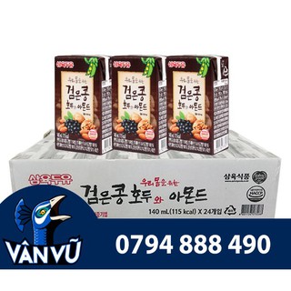 Sữa Quả Óc Chó Hạnh Nhân Đậu Đen Hàn Quốc Sahmyook Foods Thùng 24 Hộp X 190ml Tốt Cho Trẻ Em, Thai Phụ