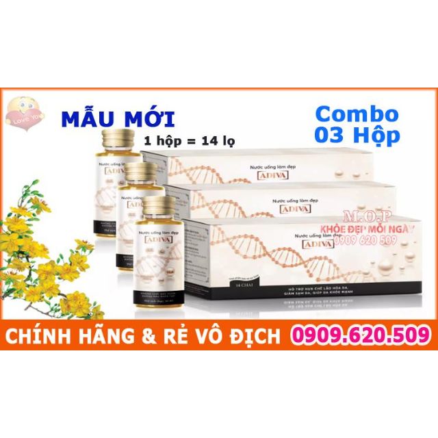 (CHÍNH HÃNG) Combo 03 Hộp Collagen Adiva dạng nước mẫu mới (14 lọ/ hộp) | BigBuy360 - bigbuy360.vn