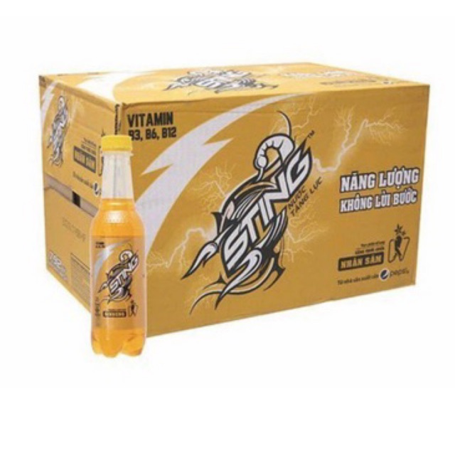 THÙNG 24 CHAI NƯỚC TĂNG LỰC STING VÀNG 330ML