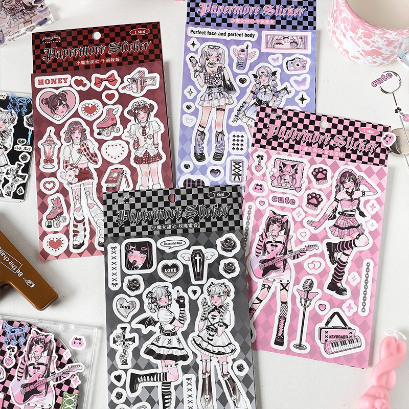 1 Tấm Sticker Dán Tường Hình Cô Gái Hoạt Hình
