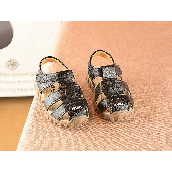 Sandal rọ bé trai chất da đế cao su lót da êm chắc chân SD25