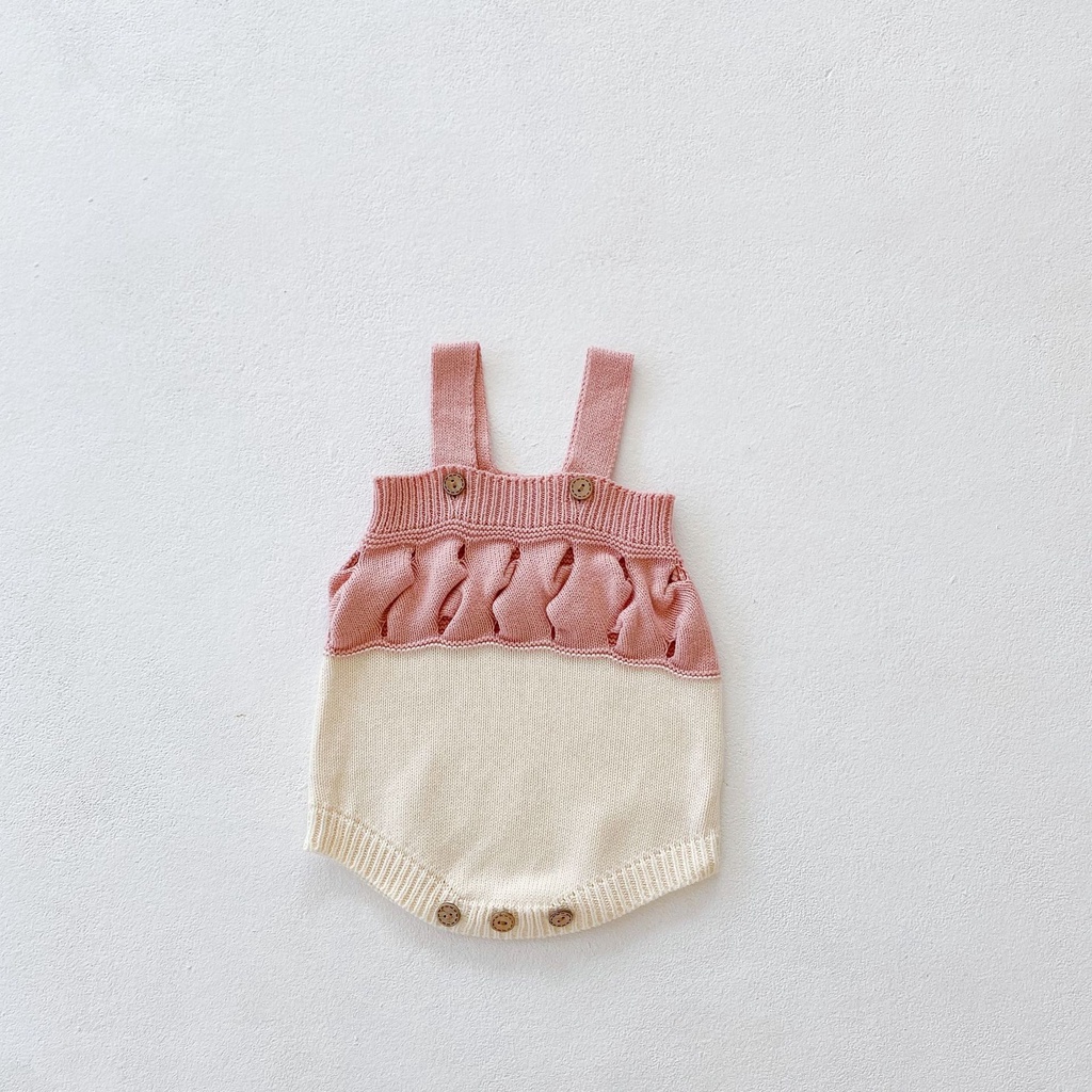 Bộ áo liền quần dệt kim thời trang dễ thương cho bé