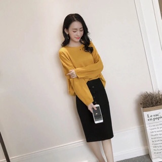 Chân váy len tăm chất đẹp