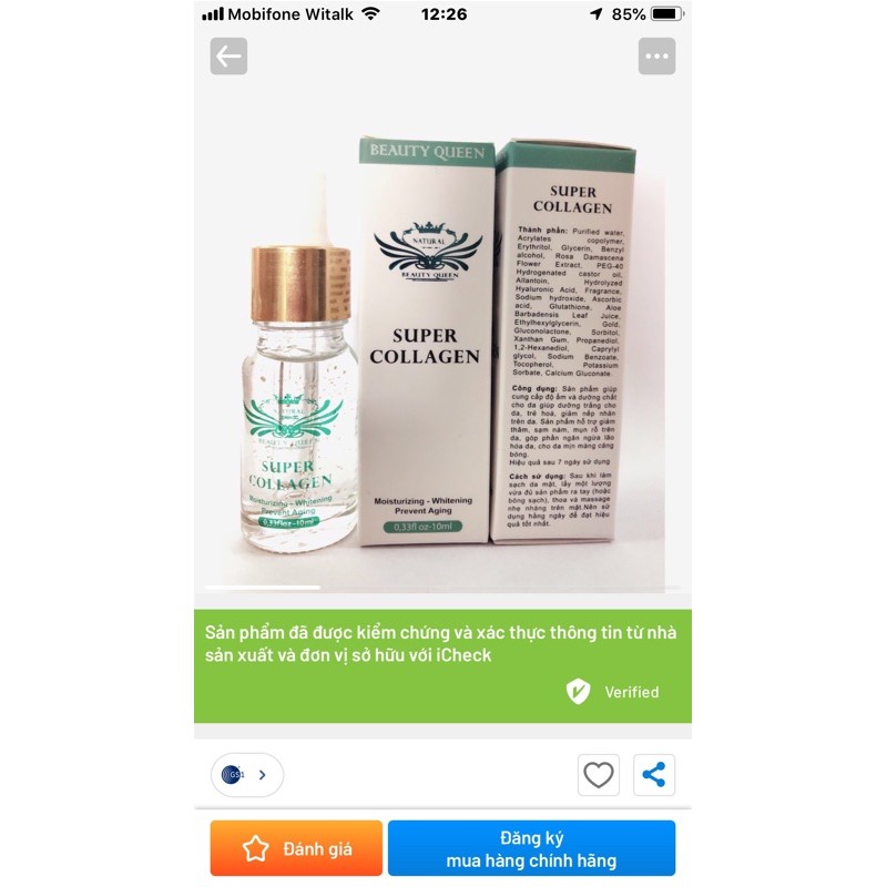 serum collagen beauty queen chính hãng