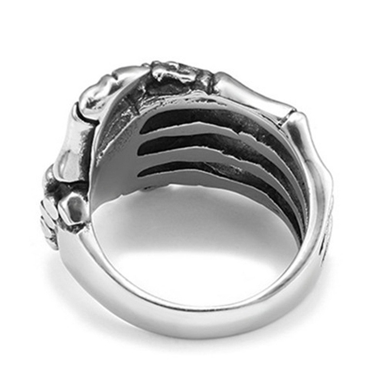 Nhẫn hợp kim họa tiết bàn tay xương phong cách Gothic cá tính