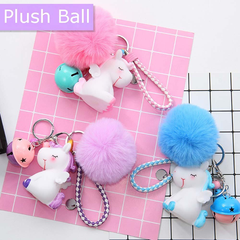 Móc Khóa Hình Kỳ Lân Bông Nhiều Màu Sắc Dễ Thương