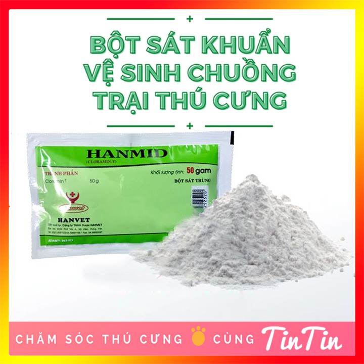 Bột vệ sinh sát trùng chuồng trại thú cưng HANMID