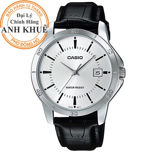 Đồng hồ nam dây da Casio chính hãng Anh Khuê MTP-V004L-7AUDF