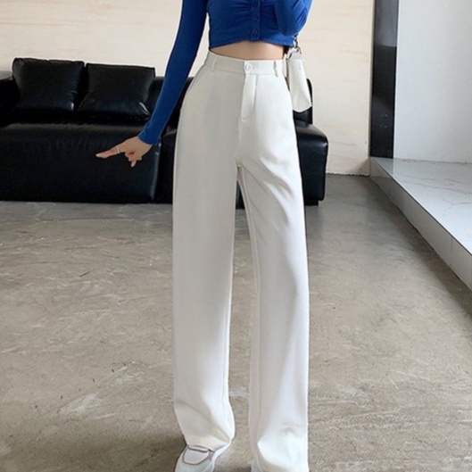 Set áo sơ mi xanh bơ Hình THẬT, phối quần suông trắng dáng dài chất tuyết mưa hottrend freesize nội y xanh chất mềm