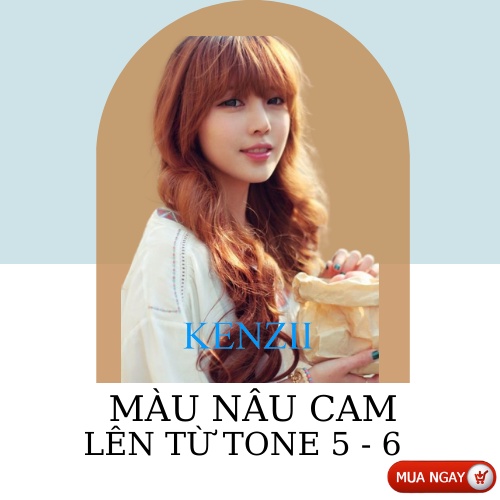 Thuốc Nhuộm Tóc Màu Nâu Cam  Tặng Trợ Nhuộm  Kenzii Lên Từ Tone 5 - 6