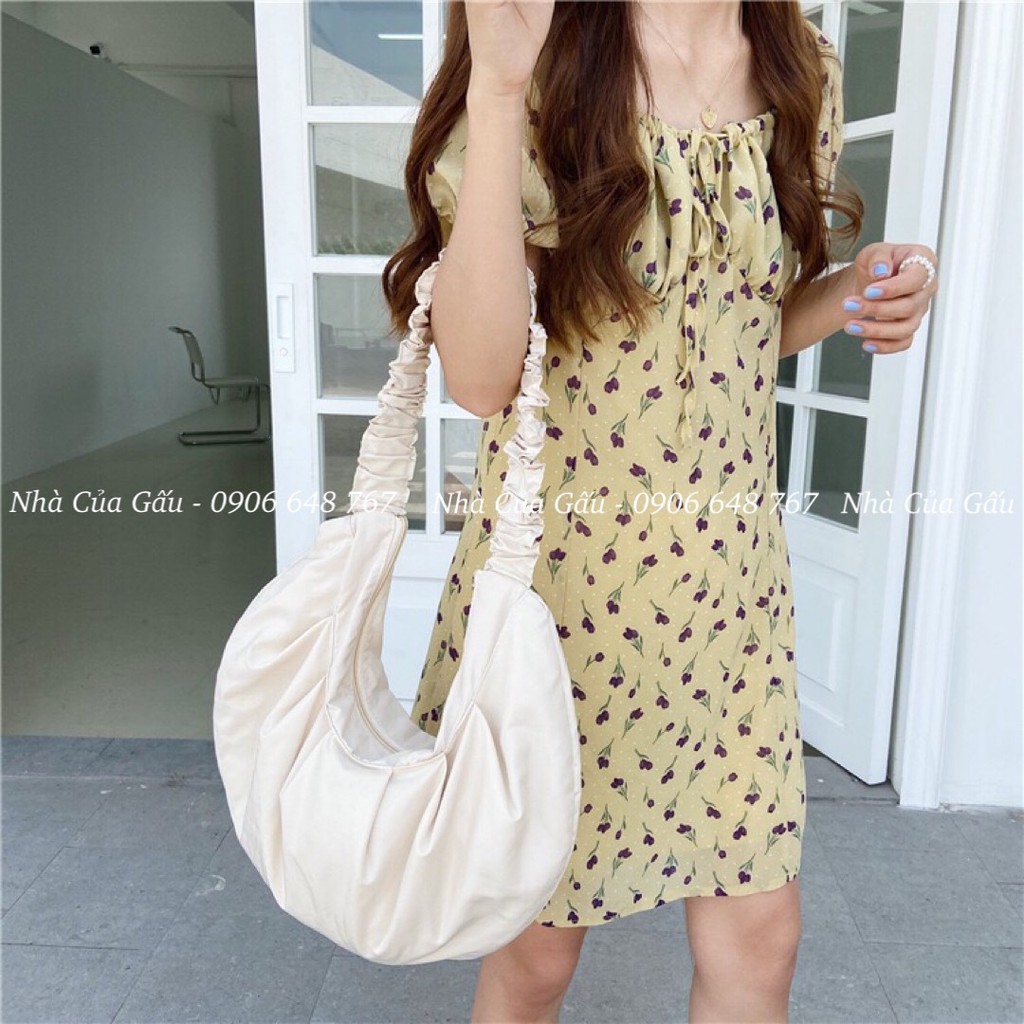 Túi tote vải trơn bo nhúng đeo chéo hay đeo vai gì cũng xinh nè