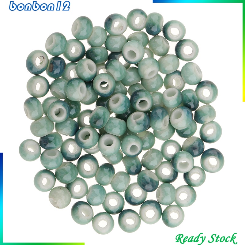 Set 100 Hạt Gốm Tròn Nhiều Màu Sắc Dùng Làm Trang Sức Diy 1