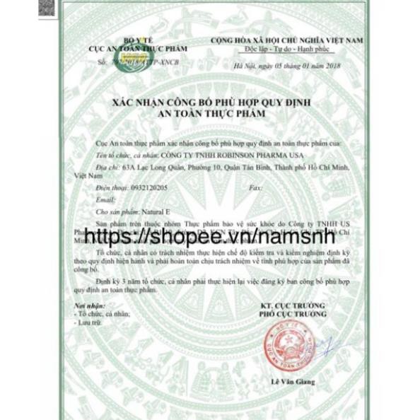 Chống lão hóa, chống oxi hóa ,làm đẹp da NATURAL E 400_Robinson Pharma USA Hộp 30 viên. | BigBuy360 - bigbuy360.vn