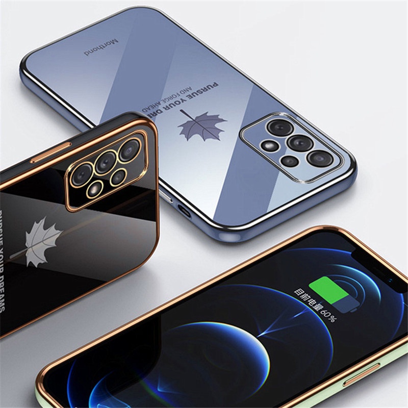 Ốp lưng điện thoại mạ sang trọng tương thích với Samsung A52 A12/ A32 4G/ A72 5G/ A11/ A21S/ A31/ A51/ A71/ A20/ A20S/ A30/ A30S/ A50/ A50S Vỏ silicon mềm TPU có dây buộc case