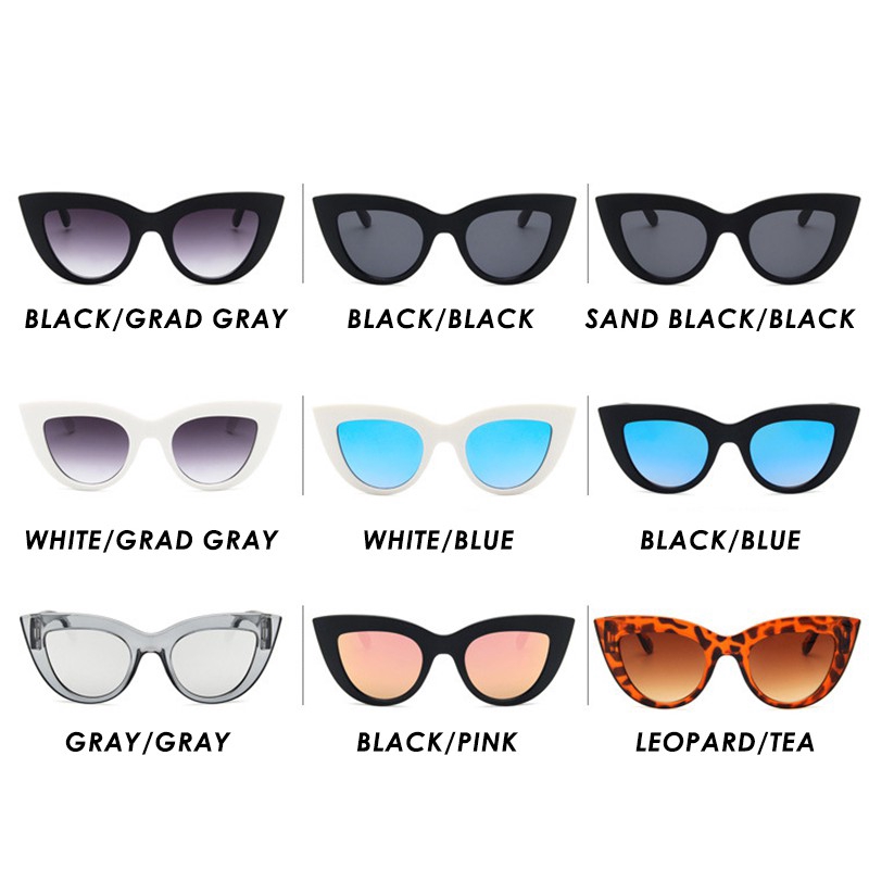 Kính mắt mèo Vintage bảo vệ UV400 có vải lau và túi quà tặng