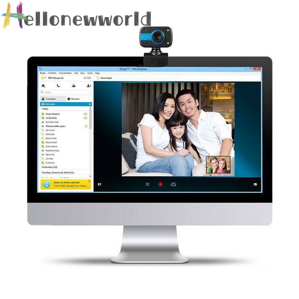 Webcam Usb Hd Kèm Micro 2 Bóng Đèn Led Có Kẹp Gắn