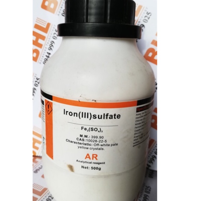 Iron III sulfate Fe2(SO4)3 Xylong Sắt sunphat lọ 500g