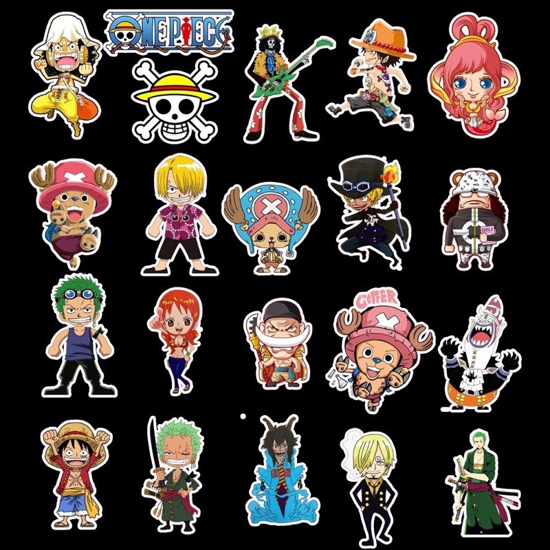 Set 50 Sticker One Piece PVC Chống Thấm Nước Size Lớn - Trang Trí Cả Thế Giới