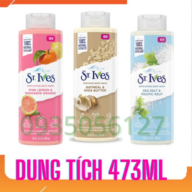 Sữa Tắm ST.IVES  Muối và Tảo Biển 473ml