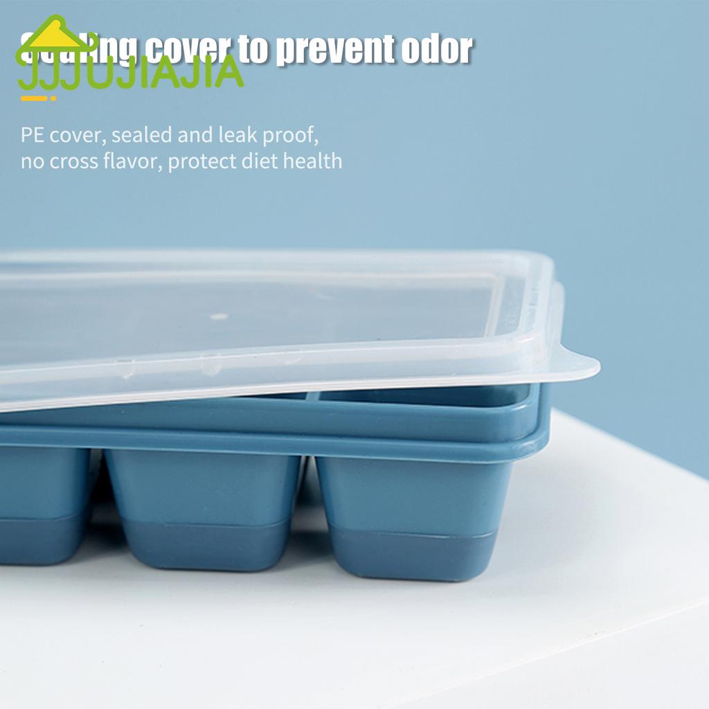 Set 3 Khay Làm Đá Jujiajia Chia 6 Ô Đơn Giản Có Nắp Đậy Kín Giúp Dễ Xếp Chồng Lên Nhau Và Không Thay Đổi Nhiệt Độ