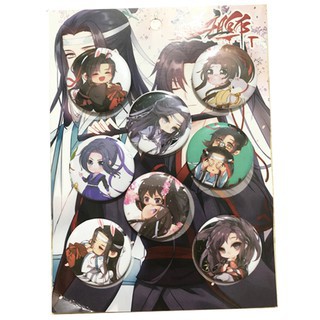 Bảng huy hiệu Ma Đạo Tổ Sư 8 chiếc anime chibi dễ thương pin cài áo