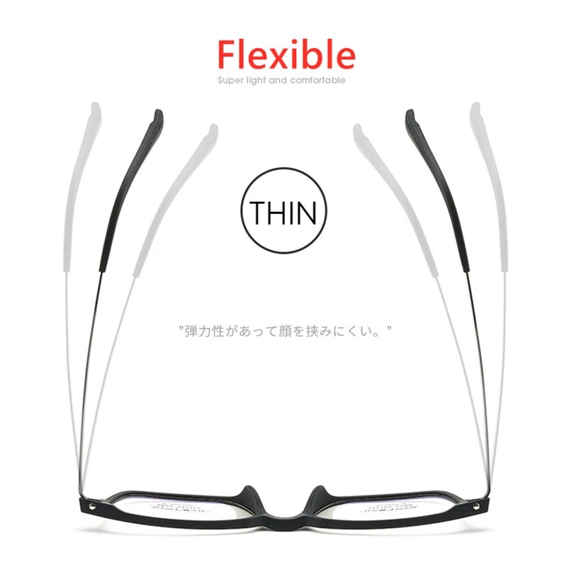 Mắt Kính Gọng Vuông TR90 Bằng Titan Siêu Nhẹ Thoải Mái Cho Nam