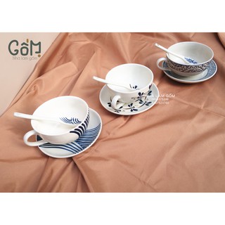 [CÓ VIDEO SP THẬT] ✨Cốc capuchino handmade (sọc/chuồn chuồn)✨