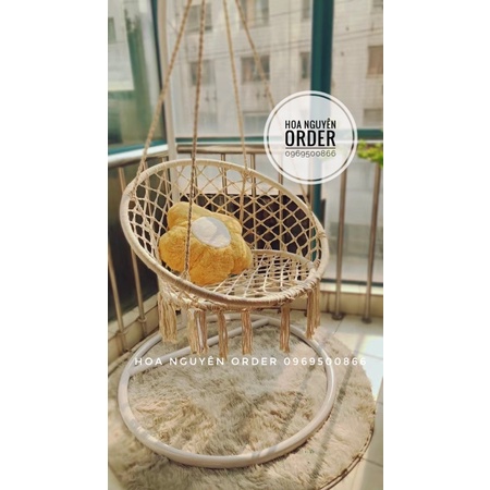 Xich đu macrame Bắc Âu KÈM FULL PHỤ KIỆN