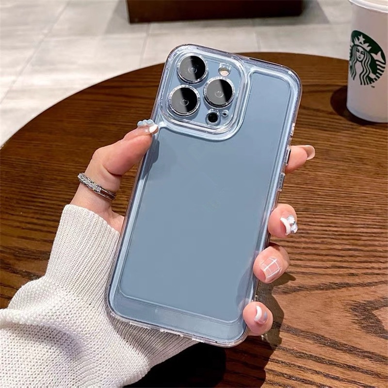 Ốp Điện Thoại Acrylic Cứng Trong Suốt Chống Sốc Cho iPhone 13 12 11 Pro Max XS Max X XR 7 8 Plus SE 2