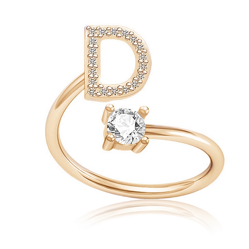 Nhẫn Kim Loại Hình Chữ Cái Từ A Đến Z Có Thể Điều Chỉnh Kích Cỡ