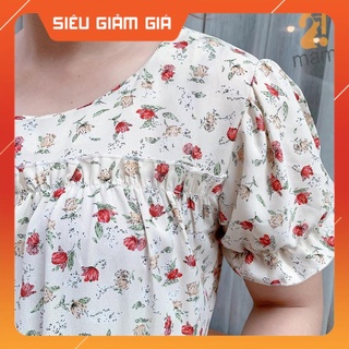 Đầm váy bầu dự tiệc 2MAMA thiết kế đuôi cá dáng suông hoa nhí V46