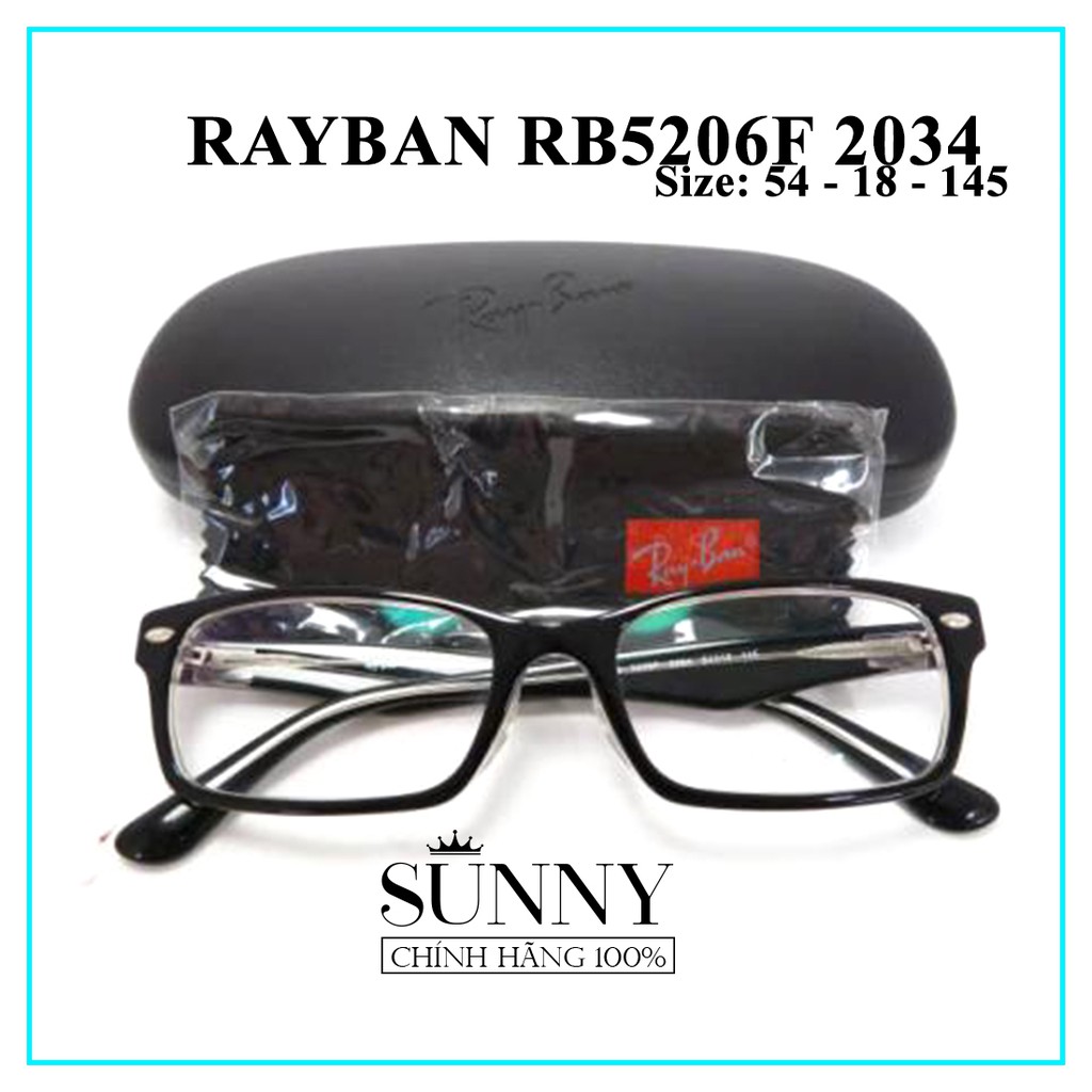 Gọng kính chính hãng RAYBAN RB5206F-2034 kèm tem thẻ bảo hành chính hãng, bảo hành toàn quốc